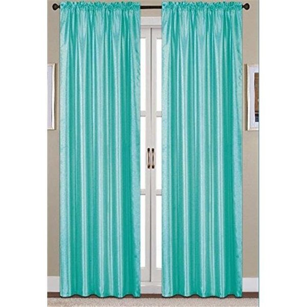 Rt Designers Collection RT Designers Collection PNN03103 Nikki Faux Silk 54 x 84 in. Rod Pocket Curtain Panel; Aqua PNN03103